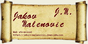 Jakov Malenović vizit kartica